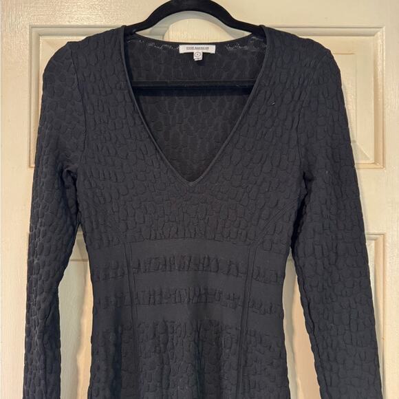 Good American Textured Black Long Sleeve Dress - L - Picture 7 of 12
